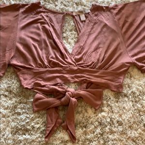 Forever 21 Mauve Tie Top - LIKE NEW!